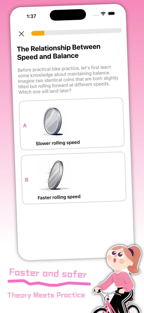 A Learn2Bike lesson with step-by-step illustrations