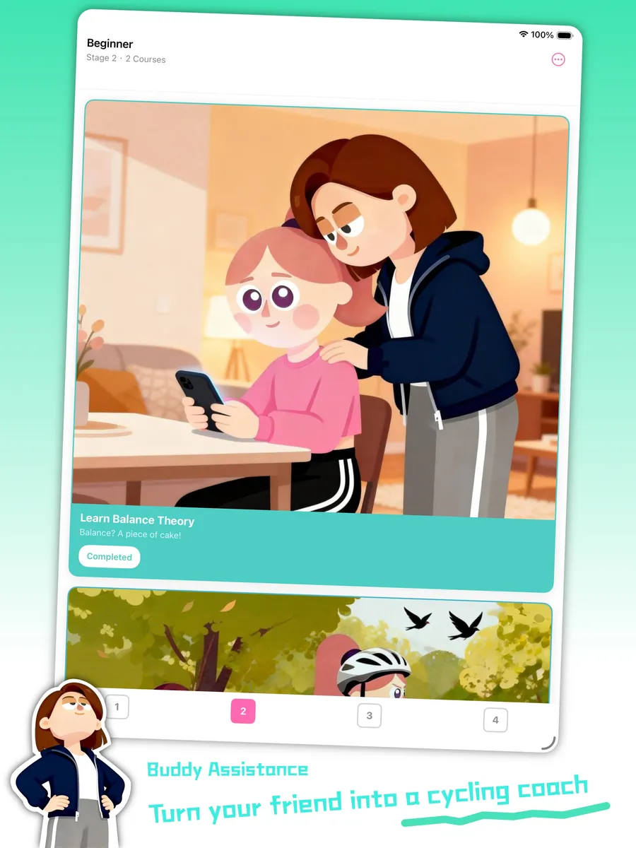 Learn2Bike on a tablet